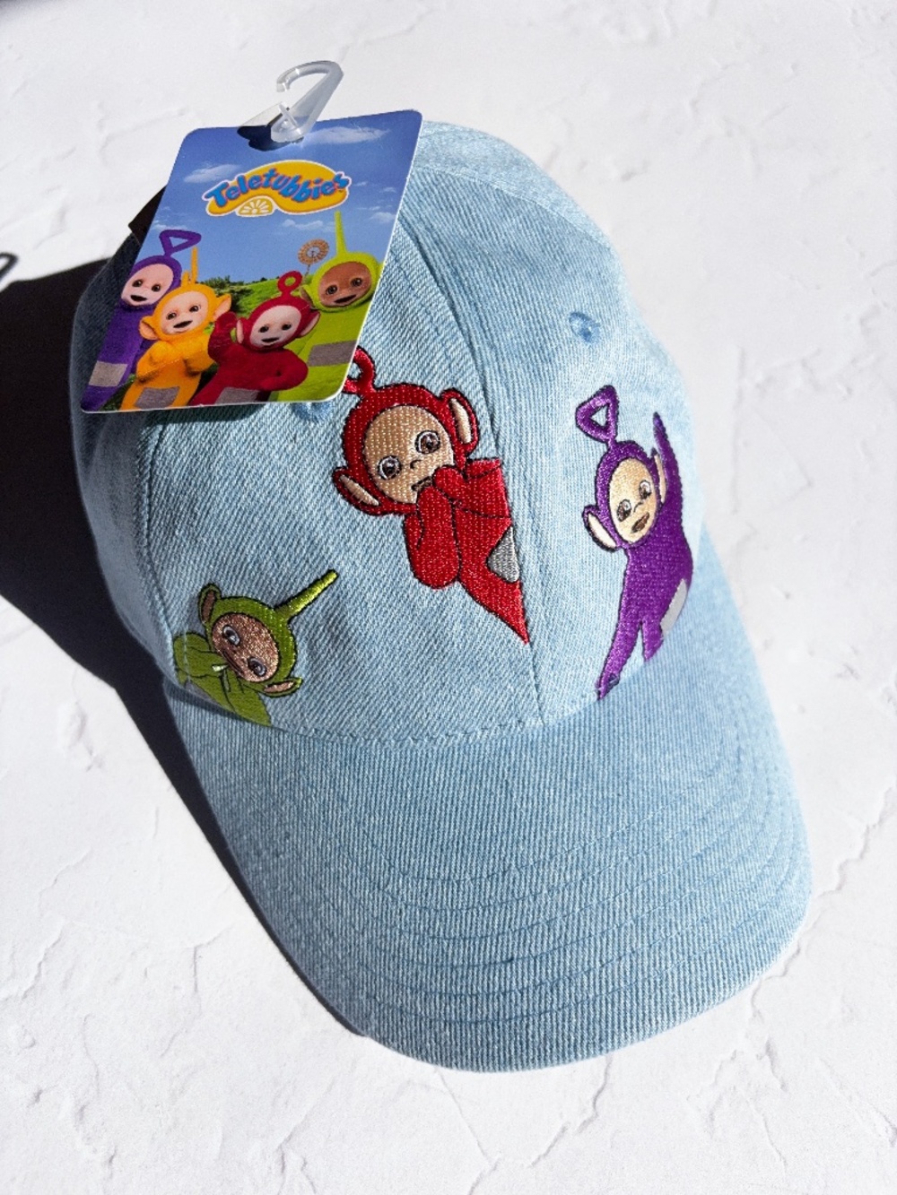 Teletubbies Adult Denim Hat Embroidered Characters Adjustable Baseball Cap Y2K